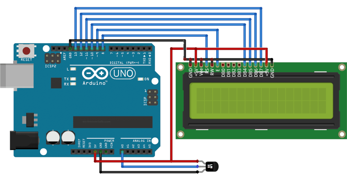 Digital Thermometer Using Arduino & LM35 Temperature sensor