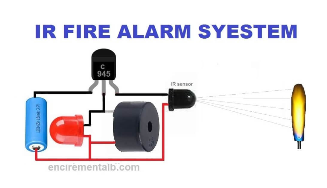 Fira Alarm circuit using IR sensor
