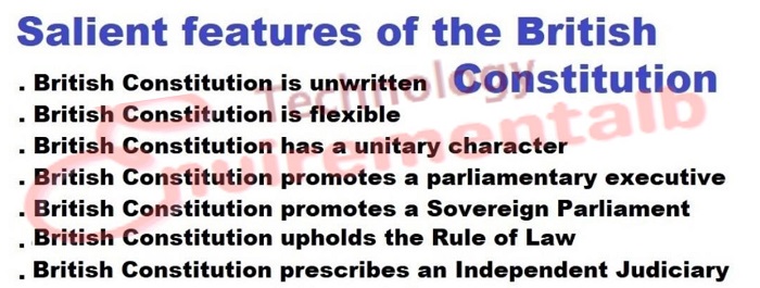 Salient features of the British Constitution